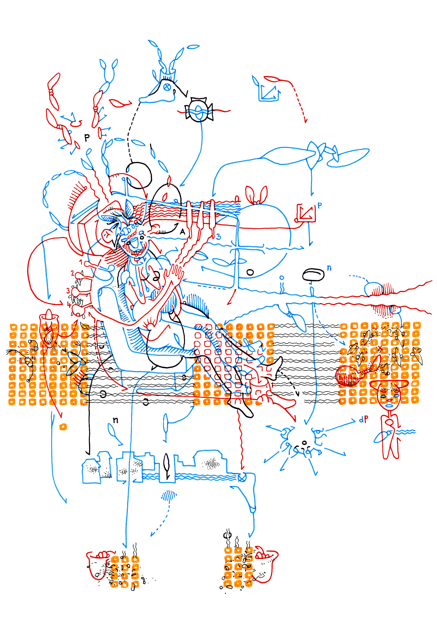 Hannes Kater: Tageszeichnung (Zeichnung/drawing) vom 15.12.2014 (1414 x 2000 Pixel)