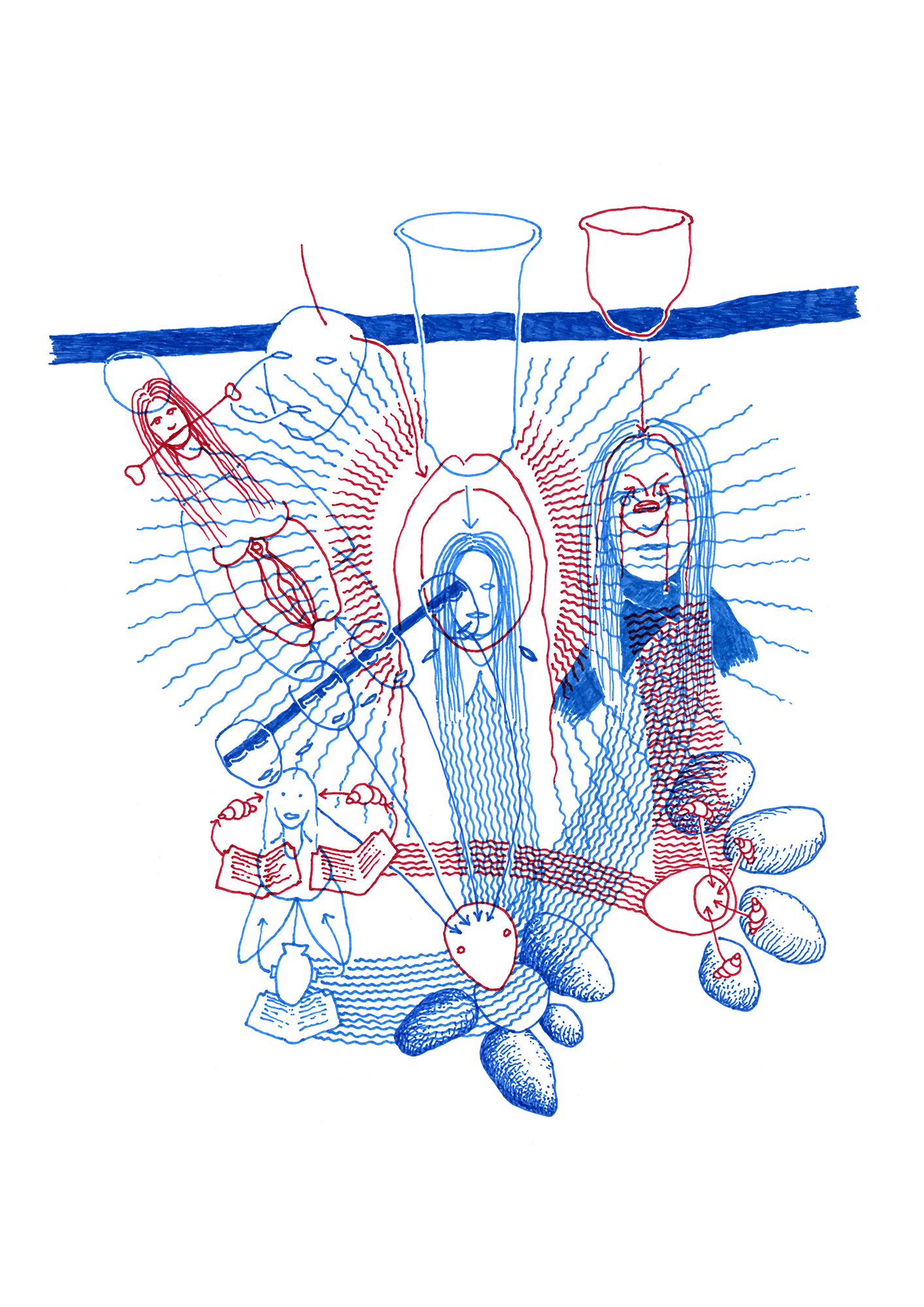 Hannes Kater: Zeichnung aus dem Jahr 1997, Filzstift auf A4 Papier