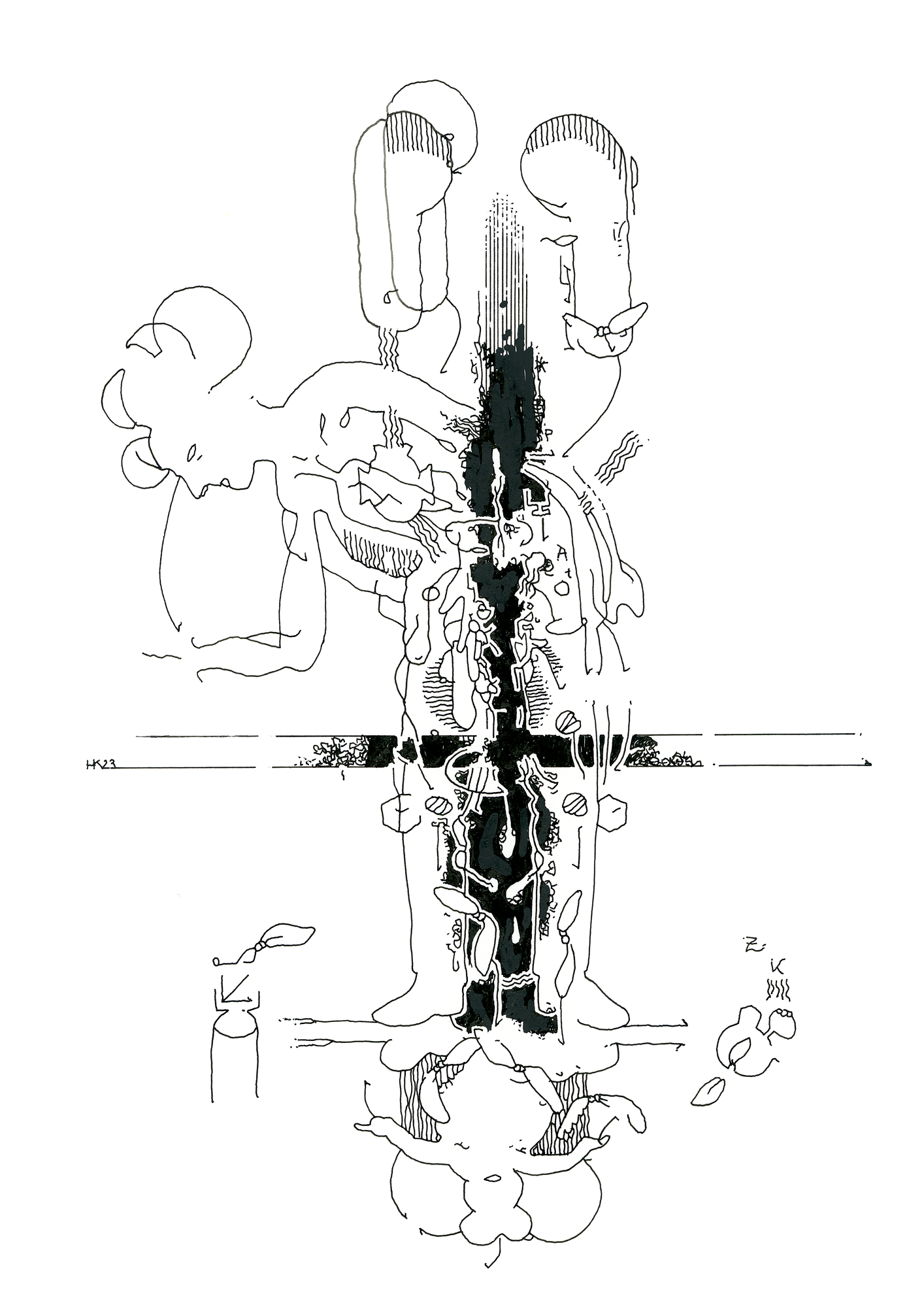 Hannes Kater: Tageszeichnung (Zeichnung/drawing) vom 16.03.2023 (1414 x 2000 Pixel)
