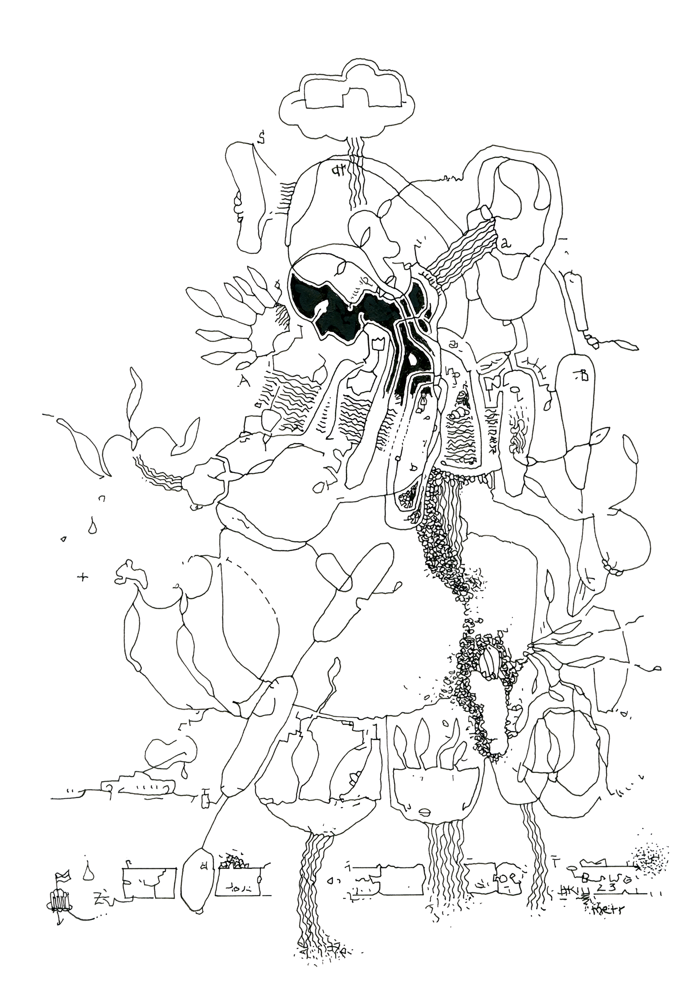 Hannes Kater: Tageszeichnung (Zeichnung/drawing) vom 20.03.2023 (1414 x 2000 Pixel)