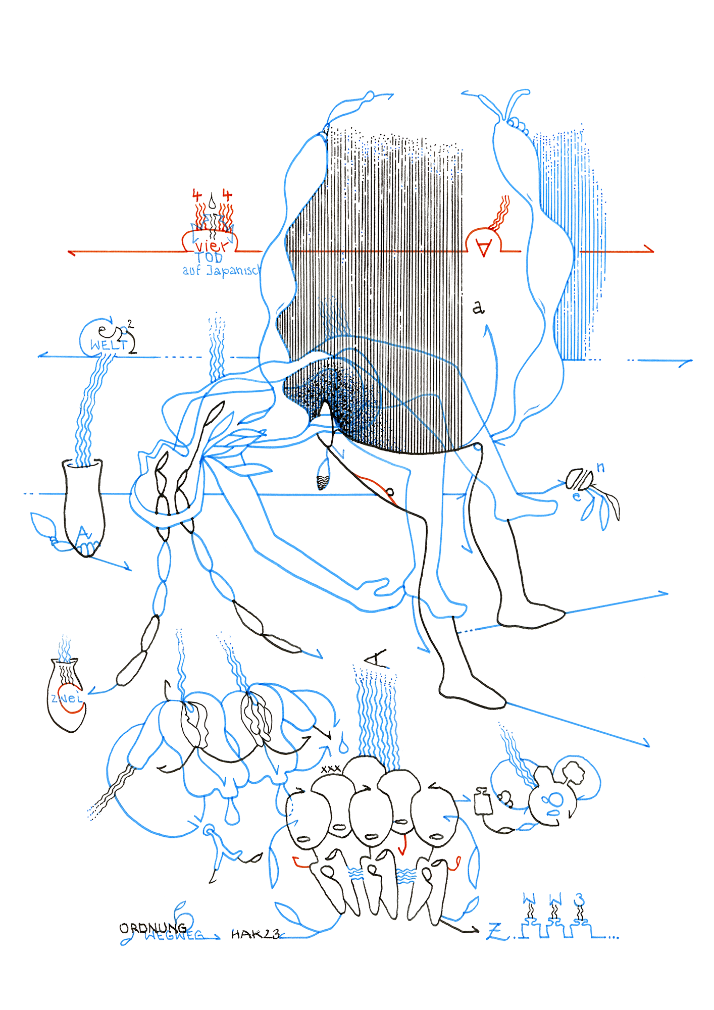 Hannes Kater: Tageszeichnung (Zeichnung/drawing) vom 08.08.2023 (1414 x 2000 Pixel)