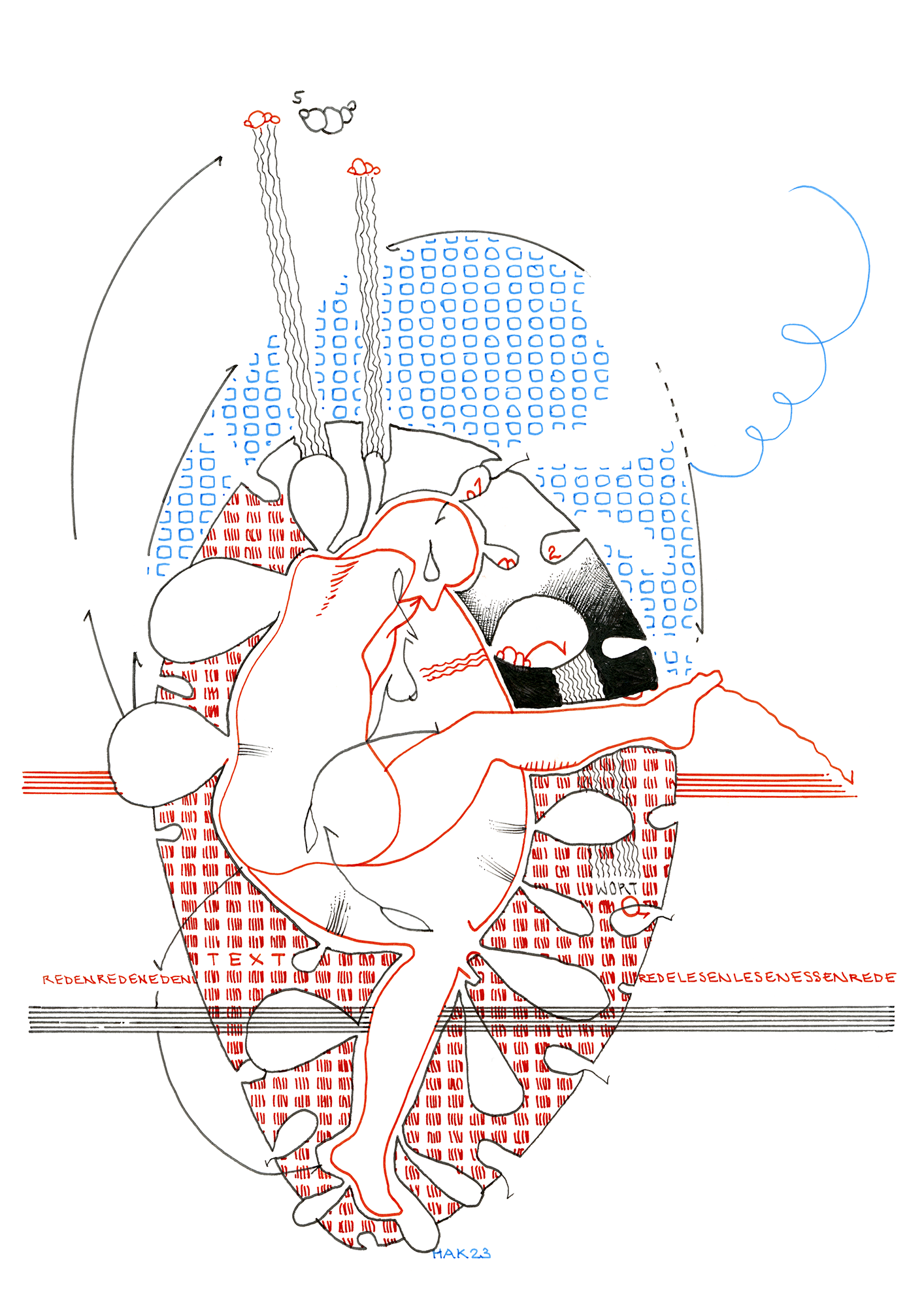 Hannes Kater: Tageszeichnung (Zeichnung/drawing) vom 04.10.2023 (1414 x 2000 Pixel)