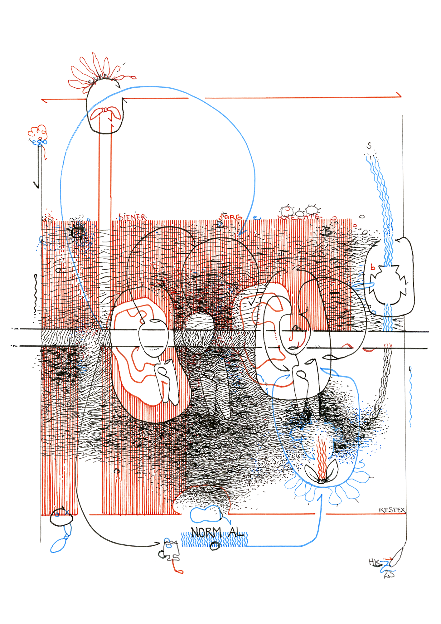 Hannes Kater: Tageszeichnung (Zeichnung/drawing) vom 24.11.2023 (1414 x 2000 Pixel)