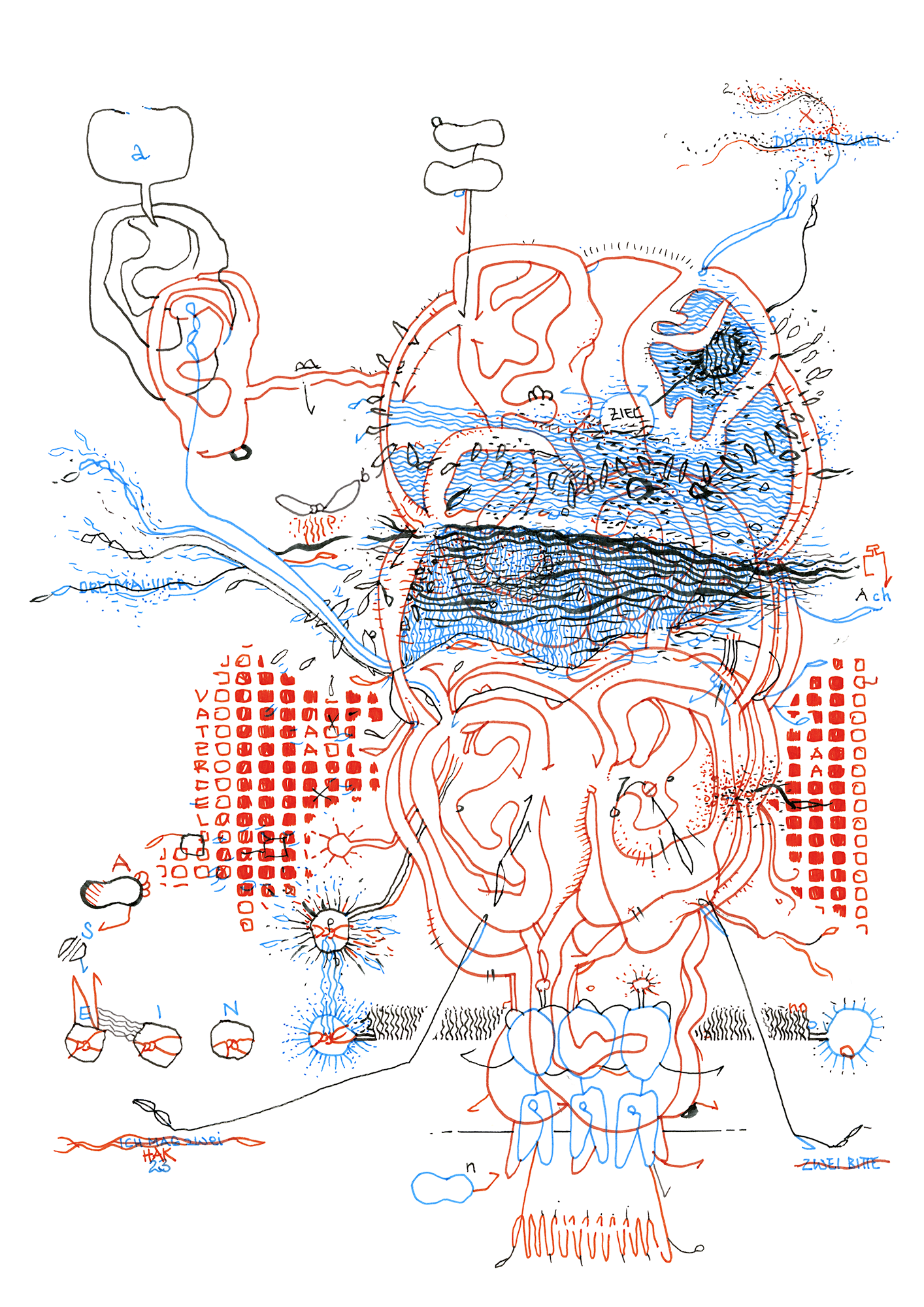 Hannes Kater: Tageszeichnung (Zeichnung/drawing) vom 23.11.2023 (1414 x 2000 Pixel)