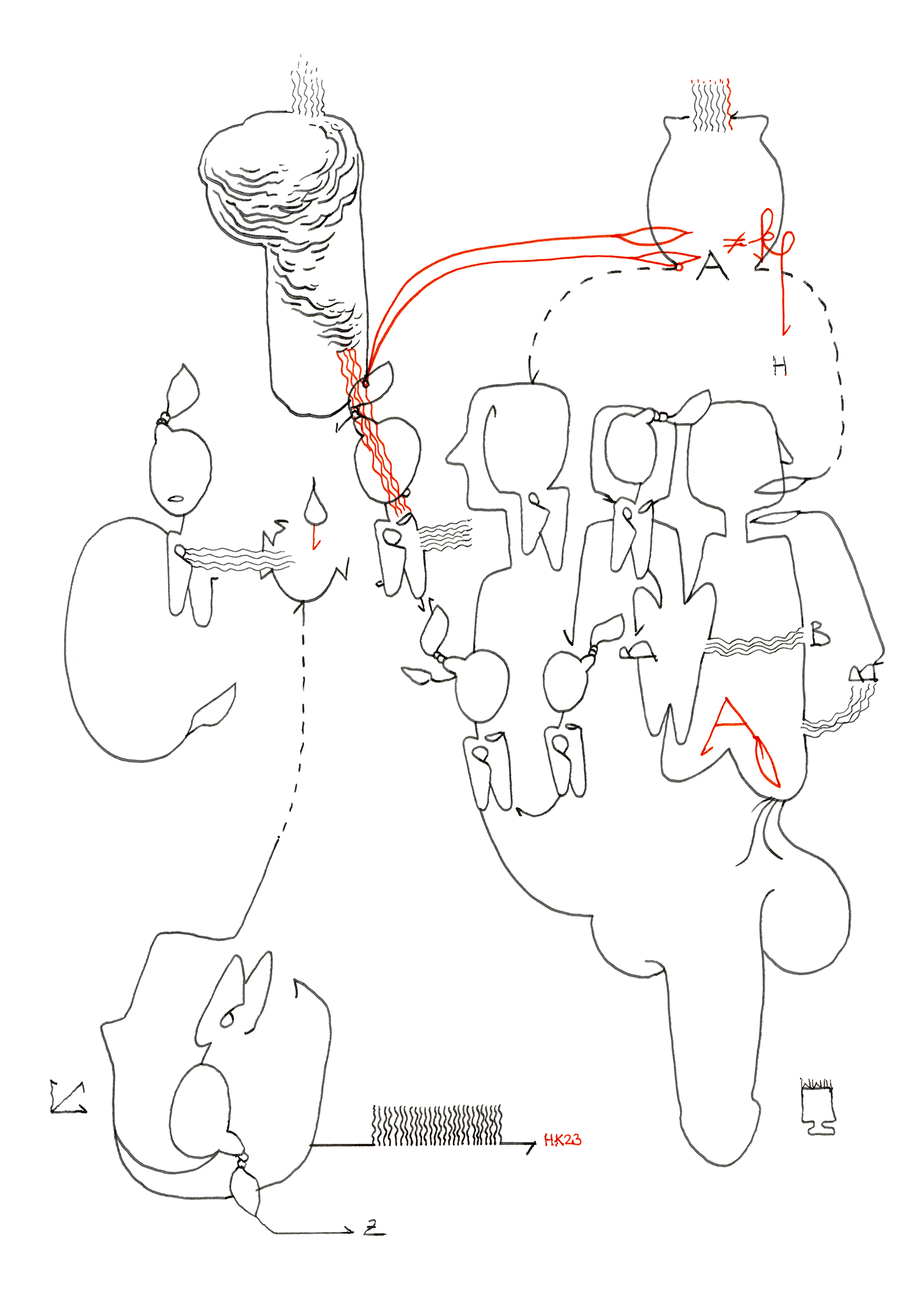 Hannes Kater: Tageszeichnung (Zeichnung/drawing) vom 15.12.2023 (1414 x 2000 Pixel)