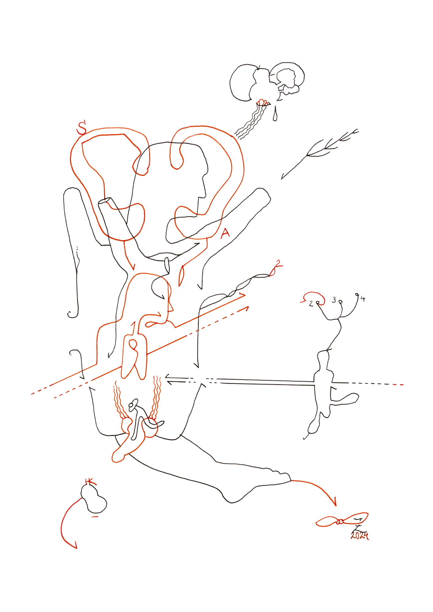 Hannes Kater –Tageszeichnung (Zeichnung/drawing) vom 05.11.2024 (1414 x 2000 Pixel)