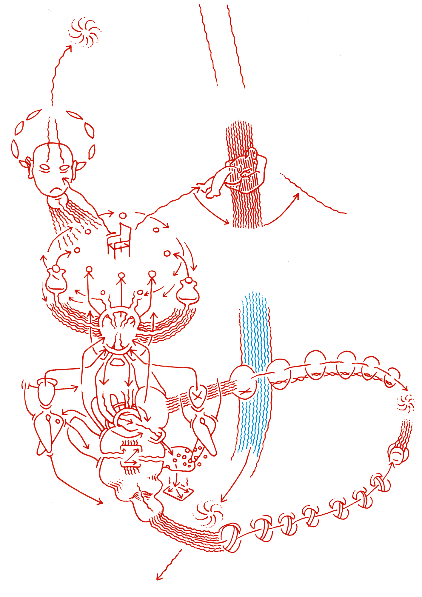 Hannes Kater: Tageszeichnung aus dem Jahr 2000, Filzstift auf A4 Papier