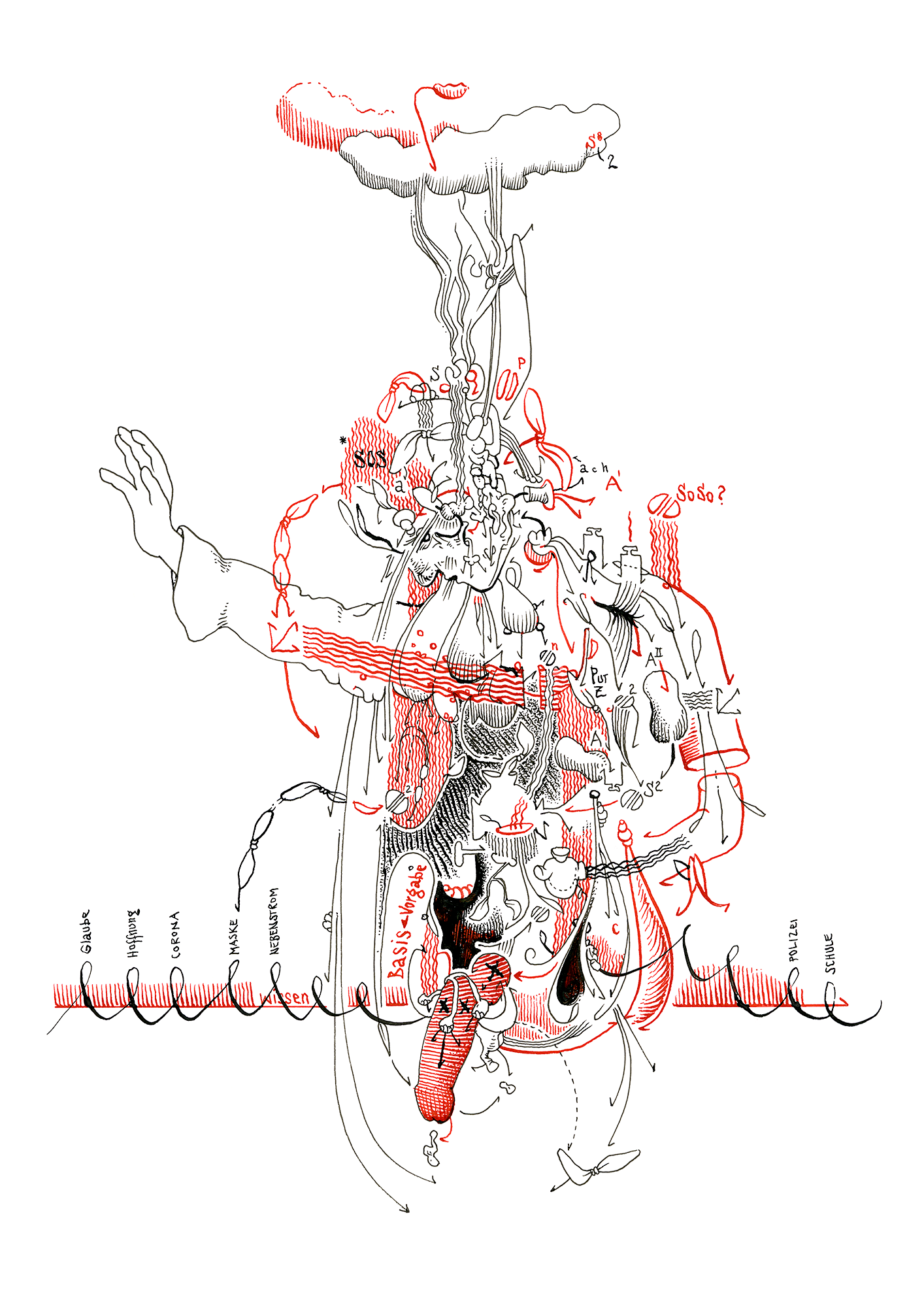Hannes Kater: Tageszeichnung (Zeichnung/drawing) vom 16.12.2020 (1414 x 2000 Pixel)