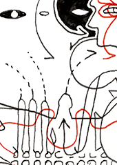 Hannes Kater – Detail einer Zeichnung aus dem Mai 2025