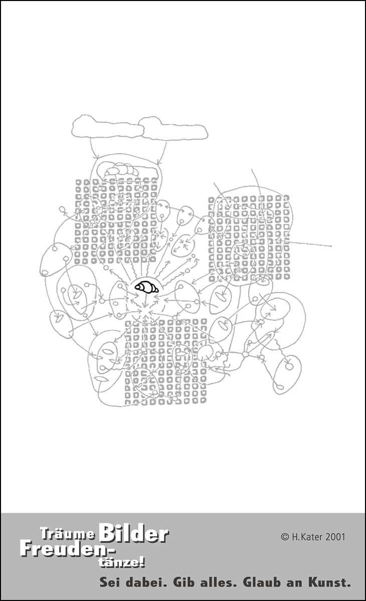 Hannes Kater: Auftragskärtchen *03 Gehirn, Rückseite, Version von 2001