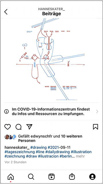 Screenshot eines Instagram-Beitrags von Hannes Kater von 2021-09-11